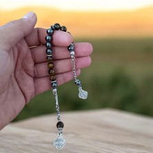 Mga Doğaltaş Kaplan Gözü Taşı  Hematit Taşı  Zaza Tesbih -Doğal Taş Zaza Tesbih
