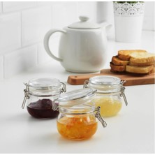 IKEA 3 Adet Kapaklı Cam Kavanoz 130 ml Ikea 3'lü Set Reçellik Sızdırmaz Kilitli Kapak