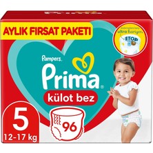 Prima Külot Bebek Bezi Aylık Fırsat Paketi 5 Beden 96 Adet