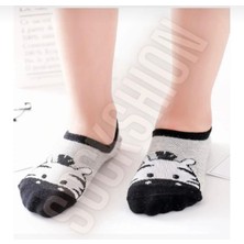 Sarı Butik Çocuk Zebra Desenli Renkli Patik Çorap Seti 5 'Li Paket