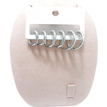 Vitrin Accessories Çelik Küpe 3'lü Zirkon Taşlı Halka Model 1-2 Mm Kaliteli Çelik Gümüş (Silver)