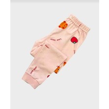 Mumio Kız Çocuk Pembe Çilek Desenli Uzun Kollu Pijama Takımı