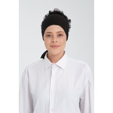 Wega Moda Dikişsiz Bone, %100 Pamuk Bone, Geniş Hacimli Bağlamalı Bone, Dikişsiz Penye Bone, Tesettür Bon.  Fırfırlı Bone