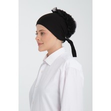 Wega Moda Dikişsiz Bone, %100 Pamuk Bone, Geniş Hacimli Bağlamalı Bone, Dikişsiz Penye Bone, Tesettür Bon.  Fırfırlı Bone