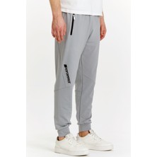 Marco Ferry Erkek Gri Beli Lastikli Cepli Manşetli Paça Şardonlu Dalgıç Kumaş Kışlık Eşofman Altı EDY5487G