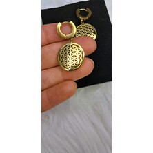 Stainless Steel Badelis Çelik Plaka Model Gold Küpe