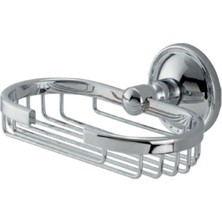 Çelik Banyo Paslanmaz Pirinç Sümbül Rozetli Sabunluk 7X14cm