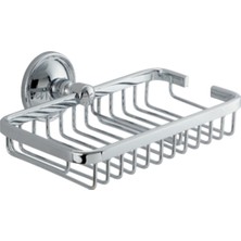 Çelik Banyo Paslanmaz Pirinç Mercan Rozetli Sabunluk 10X19cm