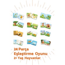 Bonkido 3 Lü Set 2+Yaş Iki Farklı Eşleştirme Oyunu Hayvanlar ve Sayılar + 24 Parça Puzzle