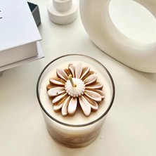 Bliss Beam Candle Decoration Papatya Kokulu Doğal El Yapımı Kahverengi Dekorasyon Soya Mumu
