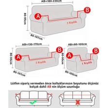 Baqdo Jakarlı Çubuk, Düz Desen 3+2+1+1 Lastikli Koltuk ,kanepe ,çekyat Örtüsü ,kılıfı Esnekli 3211 Gri