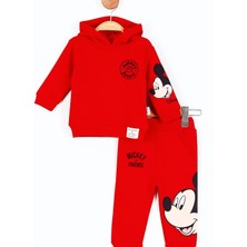 Murat Baby Mickey Mouse ve Arkadaşları Baskılı Kapüşonlu, Şardonlu Çocuk Takımı