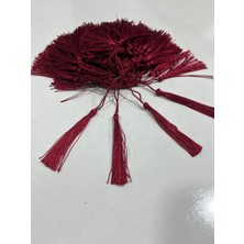 İpek Hobi Bordo Renk İp Püskül 8 cm  50 Adet