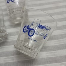 Antika Emektar Eskiler Vintage... Kabartma Görselli 3 Adet Shot Bardağı
