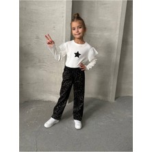 La Luna Kidz Kız Çocuk Leopar Pantolonlu 2li Takım