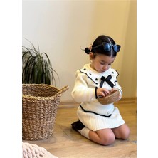 La Luna Kidz Kız Çocuk Kurdeleli Etekli Triko Takım