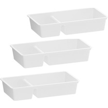 IKEA 3 Adet Çekmece Içi Düzenleyici 33 x 17 cm  3'lü Set Bölmeli Düzenleme Kutusu Beyaz