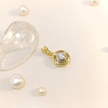 Tek Taş Kolye 14 Ayar Altın 4K Videolu