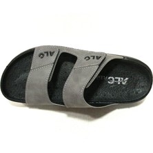 ALC Gri Siyah Çift Cırtlı Soft Anatomik Comfort Terlik