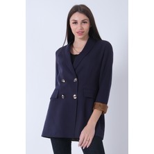 Feminist Lacivert Vatkalı Astarlı Ceket 3971156.02