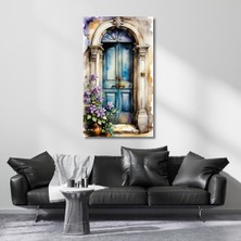 Artarilion Kanvas Manzara Çiçekler ve Kapı Hd Dijital Baskı Tablo Salon Tablosu