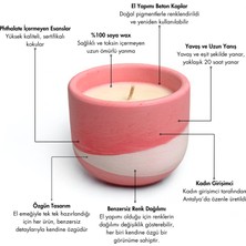 Candle Purr Pine Haven 130G Soya Mumu - El Yapımı Dalgalı Desenli Pembe & Beyaz Beton Kapta