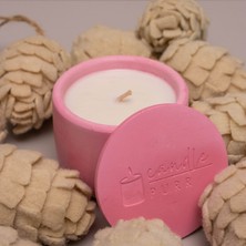 Candle Purr Pine Haven 130G Soya Mumu - El Yapımı Pembe Beton Kapta