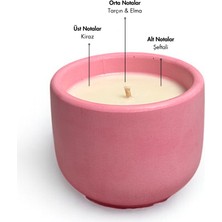 Candle Purr Cinnamon Frost 130G Soya Mumu - El Yapımı Pembe Beton Kapta