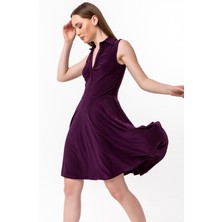 Laranor Gömlek Yaka Detaylı Kloş Elbise