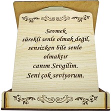 C-Tasarım Sevgililer İçin Kapaklı Ahşap Plaket (Hediye Kutusu) Lazer Kazıma Güzel Sözler (Kişiye Özel)
