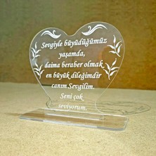 C-Tasarım Sevgililer İçin Pleksi Tebrik Kartı Lazer Kazıma Güzel Sözler (Kişiye Özel)