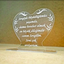 C-Tasarım Sevgililer İçin Pleksi Tebrik Kartı Lazer Kazıma Güzel Sözler (Kişiye Özel)