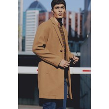 DeFacto Relax Fit Ceket Yaka Düğmeli Cepli Kışlık Kaşe Parka Y8903AZ24AU