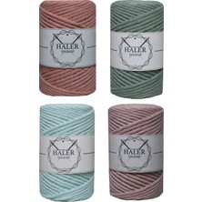 Haler Macrame Taranan Makrome İpi, 3 mm Tek Büküm Makrome, Taranabilir Pamuk Makrome