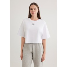Mavi Mavi Logo Baskılı Beyaz Crop Tişört 1611585-620