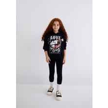 Mavi Minnie Mouse Baskılı Siyah Sweatshirt 7S10082-900