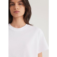 Mavi Bisiklet Yaka Beyaz Basic Tişört 1600955-620