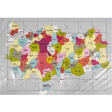 Beyhan Bayhan 2 Adet 42 Parça Karton Yapboz Puzzle 4-5 Yaş - Okul Otobüsü ve Türkiye Haritası - 33 x 23  cm - 4