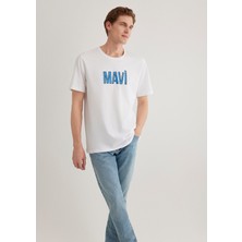 Mavi Mavi Logo Baskılı Beyaz Tişört 066842-620