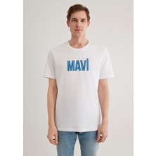 Mavi Mavi Logo Baskılı Beyaz Tişört 066842-620