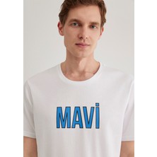 Mavi Mavi Logo Baskılı Beyaz Tişört 066842-620