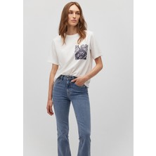 Baskılı Beyaz Tişört 1612685-70057