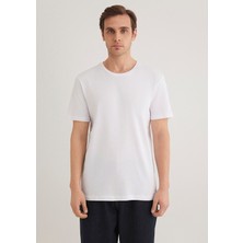 Mavi Beyaz Basic Tişört 065574-620