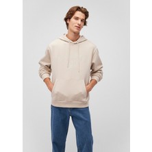 Mavi Kapüşonlu Bej Sweatshirt 0S10201-70144