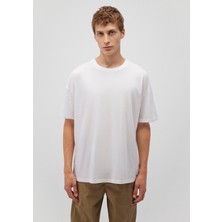 Mavi Organik Pamuk Beyaz Oversize Tişört 066902-620
