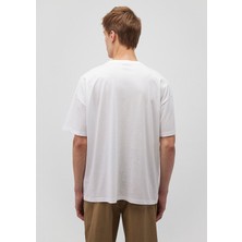 Mavi Organik Pamuk Beyaz Oversize Tişört 066902-620