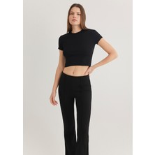 Mavi Siyah Basic Crop Tişört 1600814-900