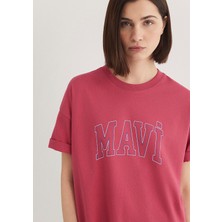 Mavi Mavi Logo Baskılı Pembe Tişört 1611193-70931