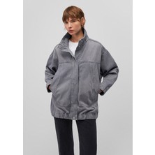 Mavi Dik Yaka Gri Denim CEKET1110521-87974