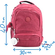 Sia Çanta Orjinal Kırınkil Orta Boy 7  Adet Fermuarlı Göz Sırt Kısımda Eksra Göz  Su Geçirmez Anahtarlıklı Matara Bölmeli Sırt Çantası